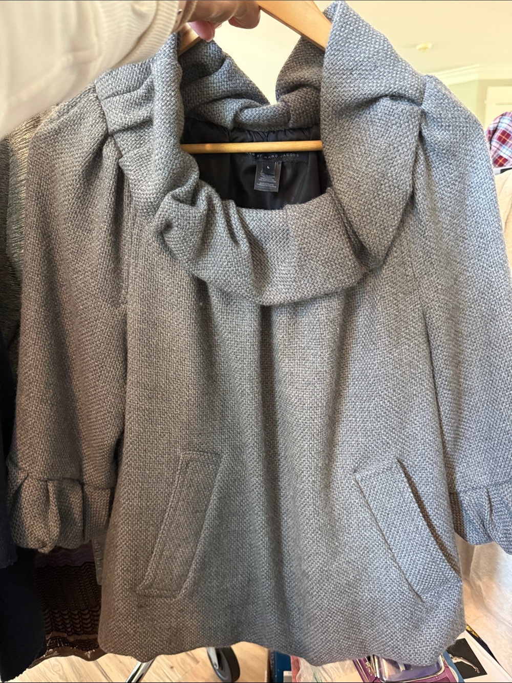 Marc Jacobs vintage Gray Cowl Neck woven Sweater